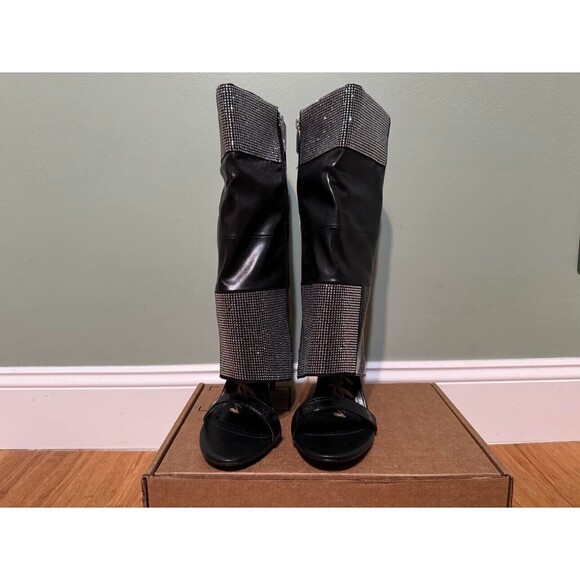 Cape Robbin Mosaic Rhinestone Open Toe Skinny High Heels Size 9 - NEW - Picture 2 of 6